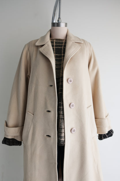vintage cream cashmere coat (S)