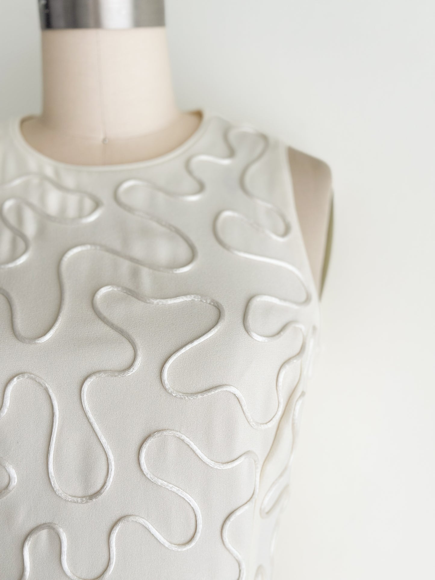 vintage cream soutache dress (S/M)