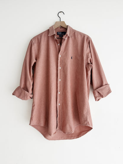 vintage apricot striped RL button down shirt (M)