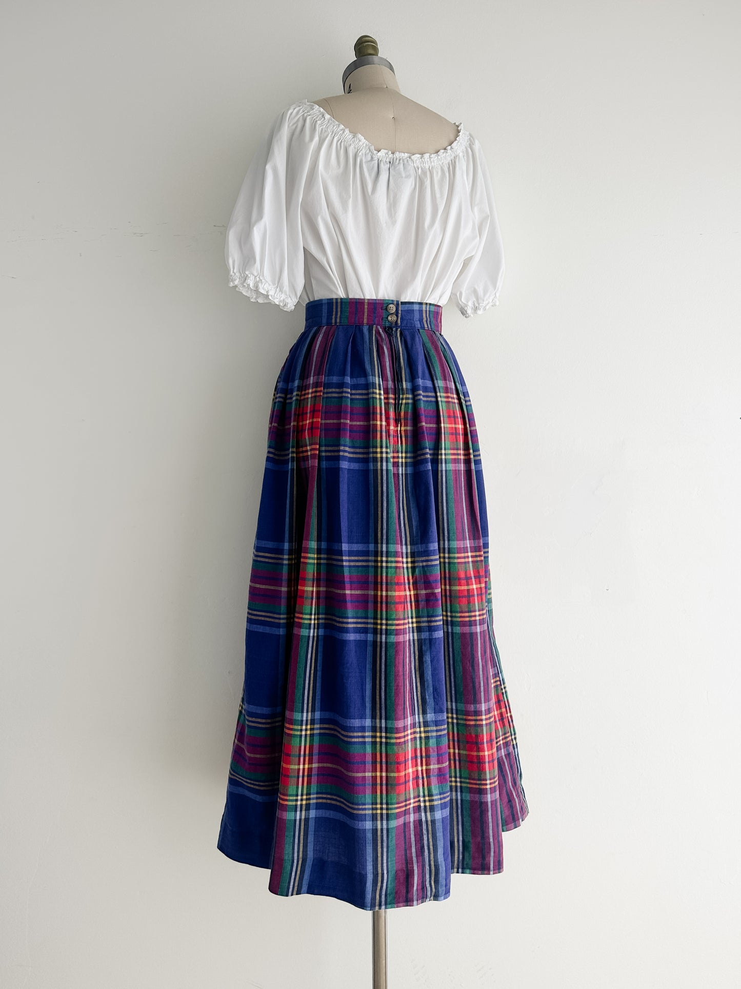 vintage madras cotton skirt (S)