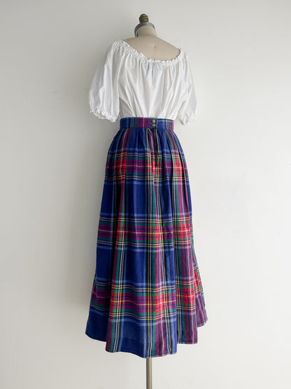 vintage madras cotton skirt (S)