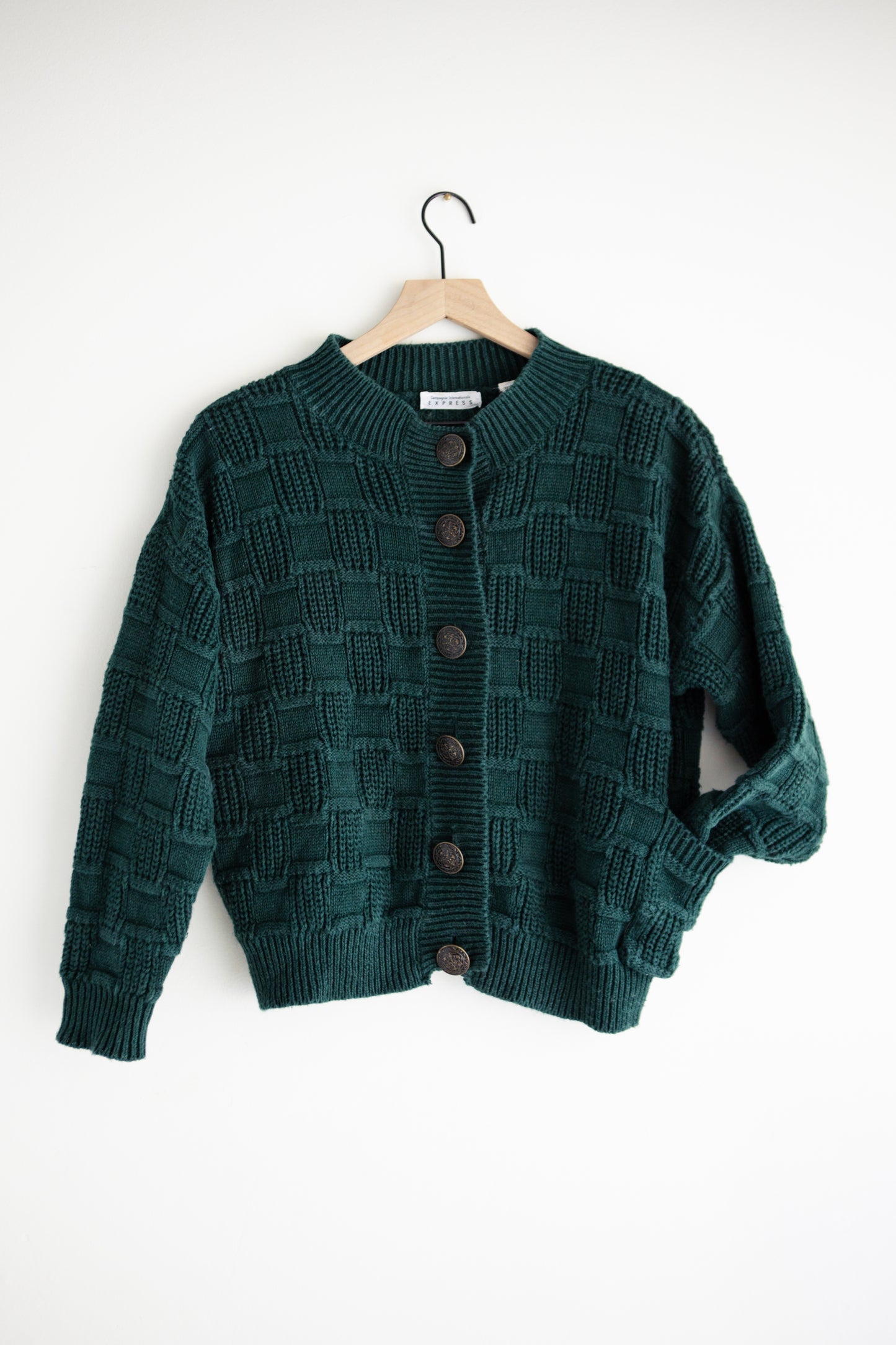 vintage forest green cardigan (S/M)