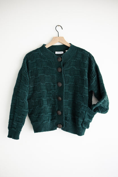 vintage forest green cardigan (S/M)