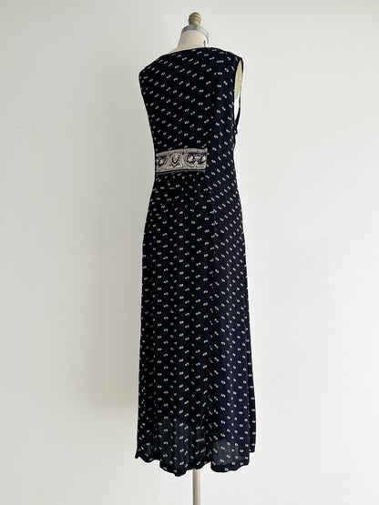 vintage breezy crepe dress (M)