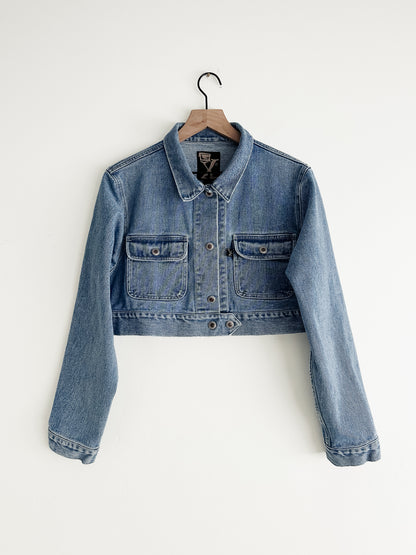 vintage denim crop jacket (S/M)