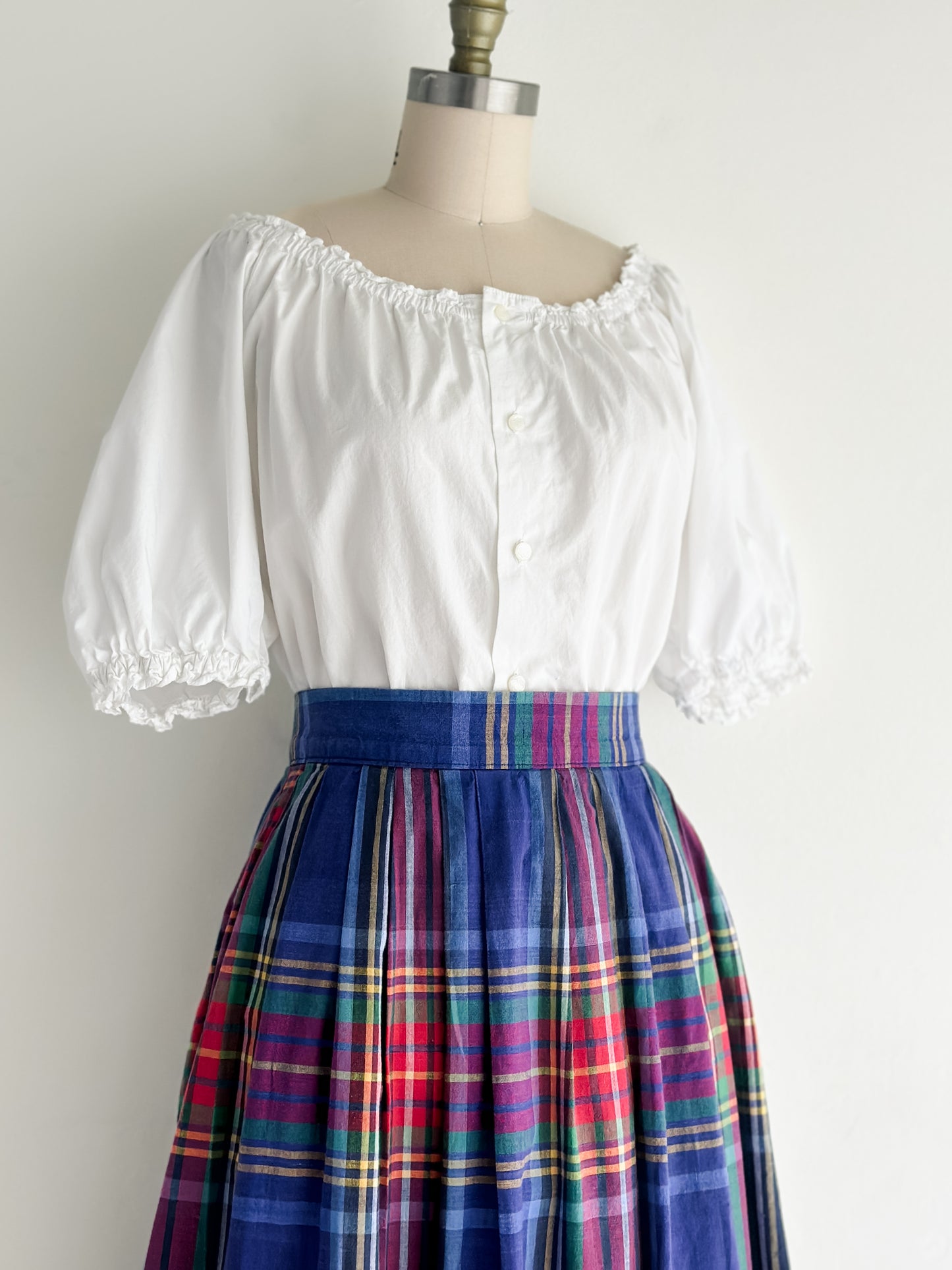 vintage white peasant shirt (L)