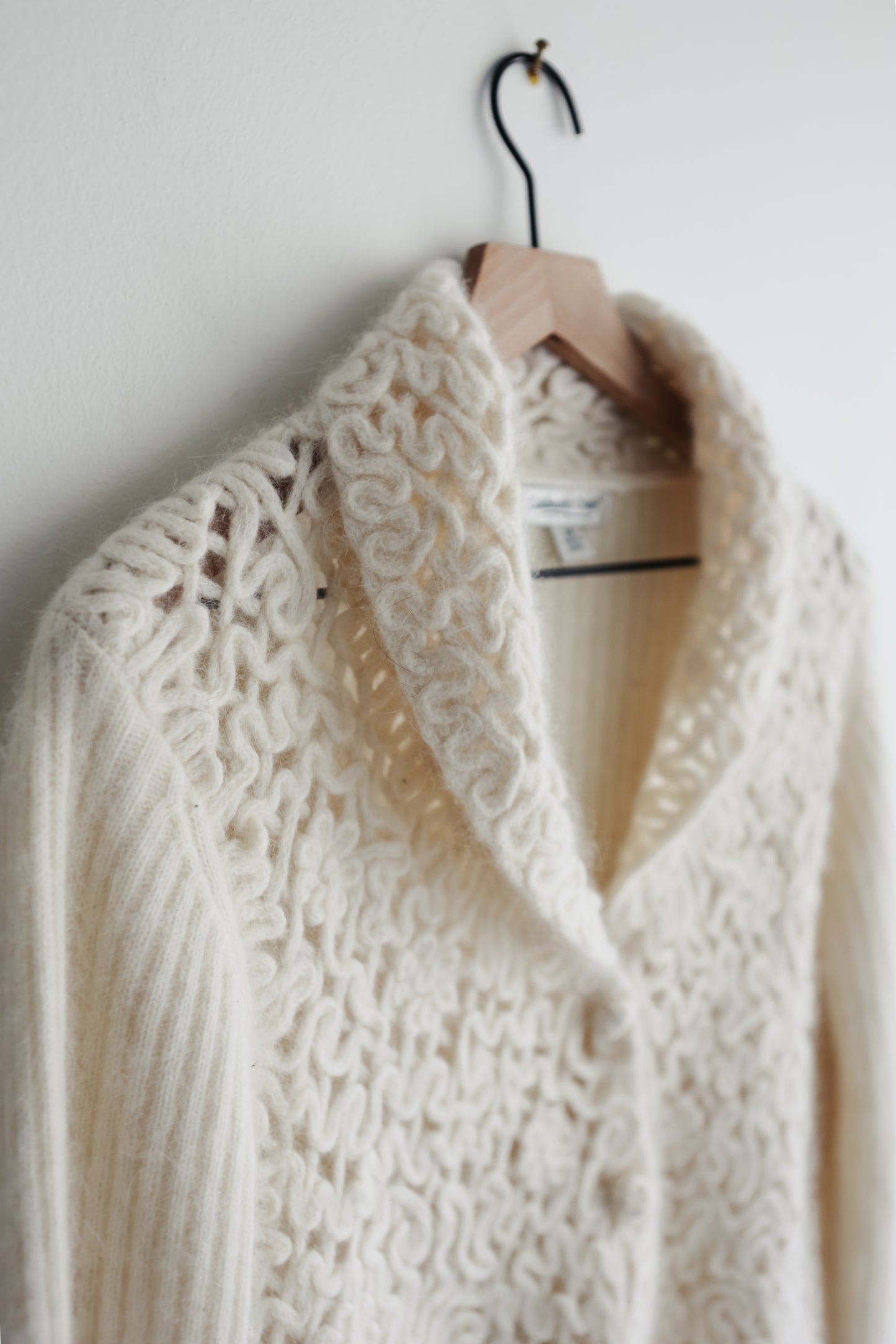 vintage cream angora cardigan (S/M)