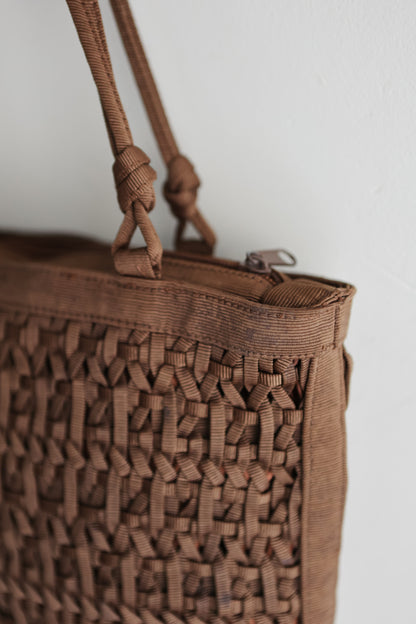 vintage cocoa woven bag
