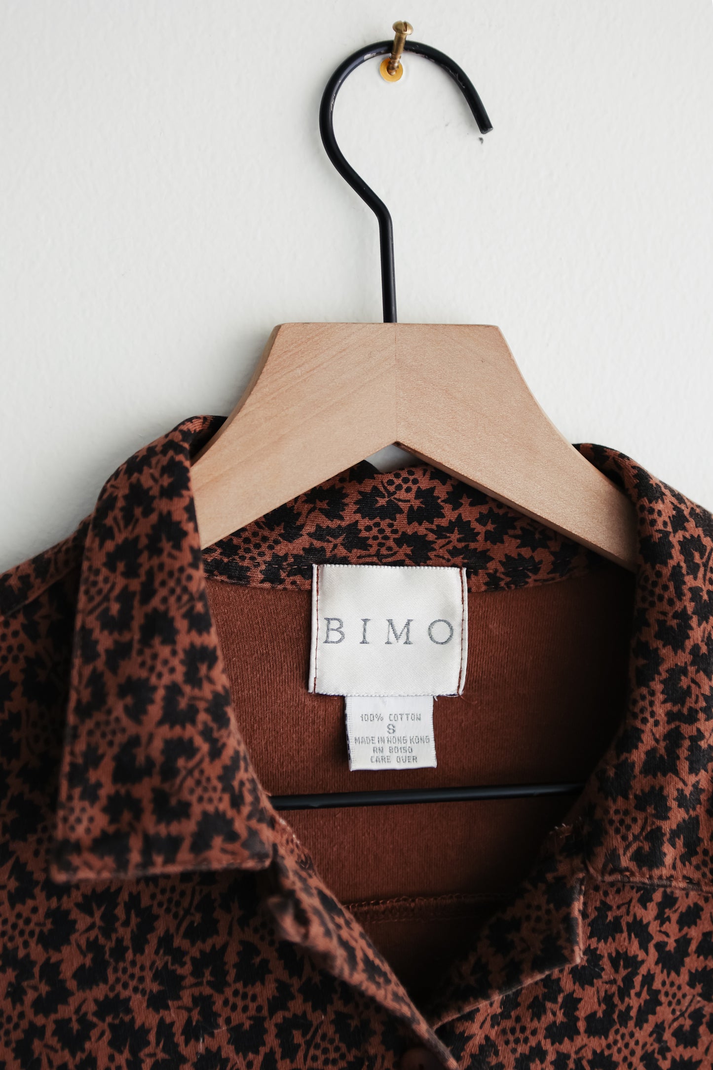 vintage leaf print shirt (S)