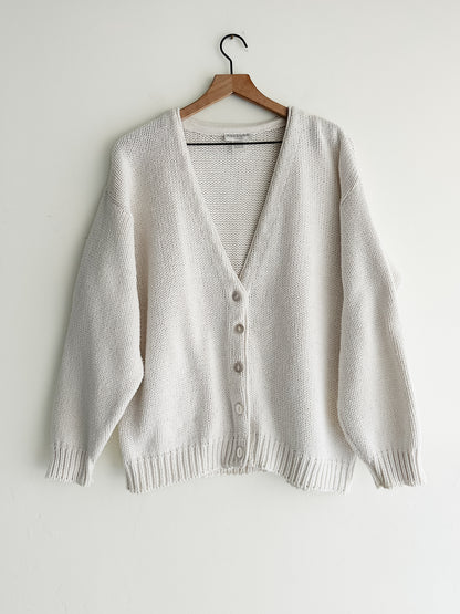 vintage white cotton cardigan (L)