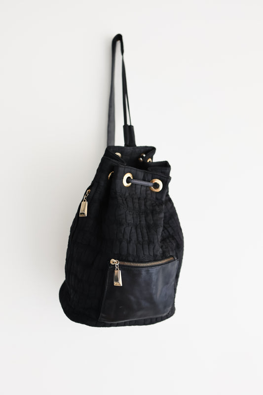vintage quilted backpack shoulder bag