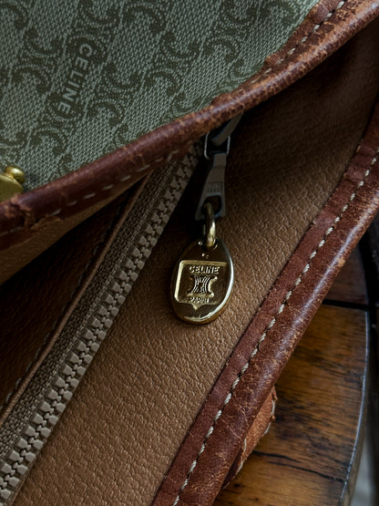 Vintage 1994 Celine Small Triomphe Macadam Bucket Bag