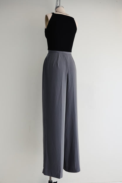 vintage wide leg crepe pants (S)