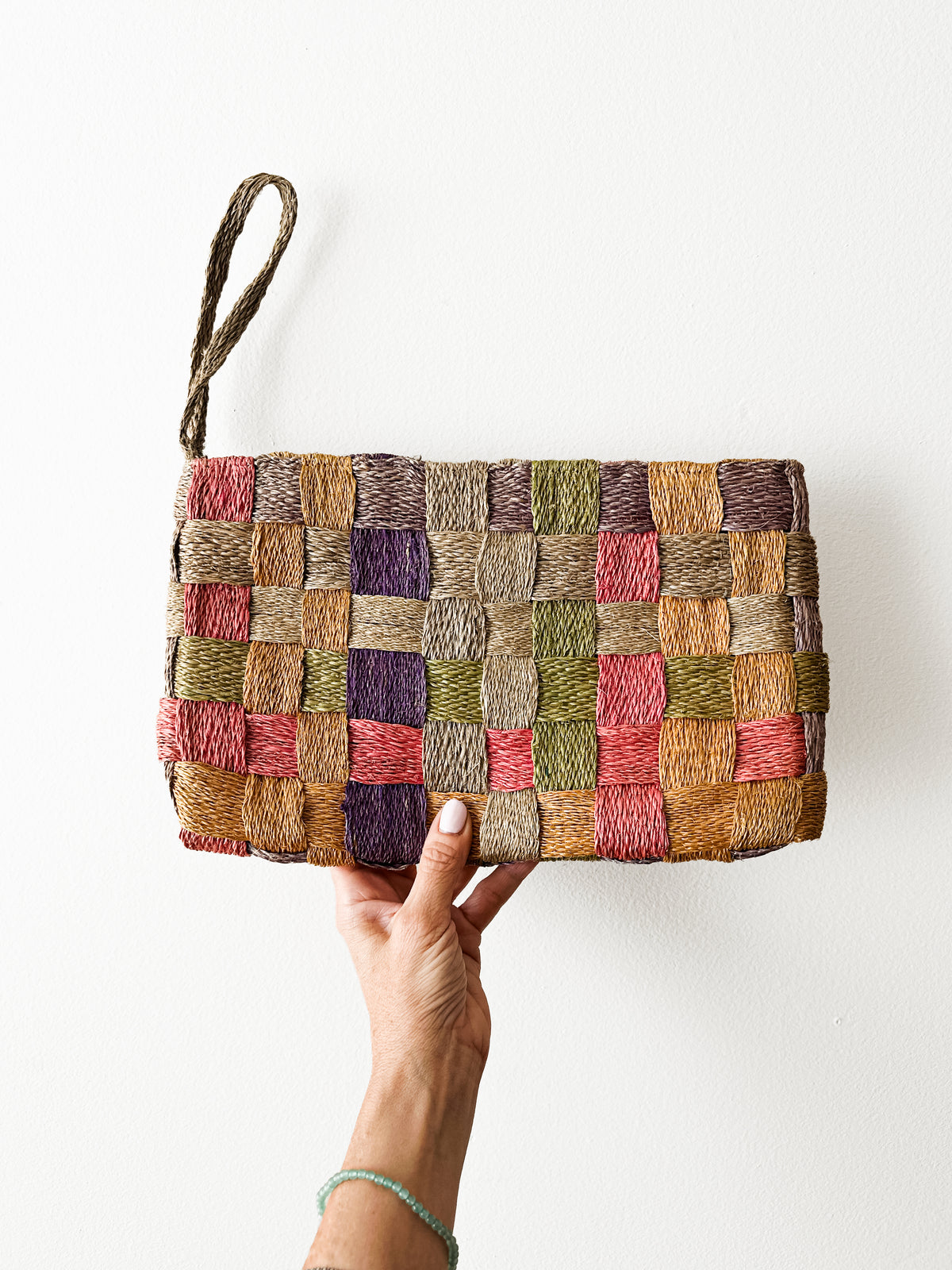 vintage basketweave clutch