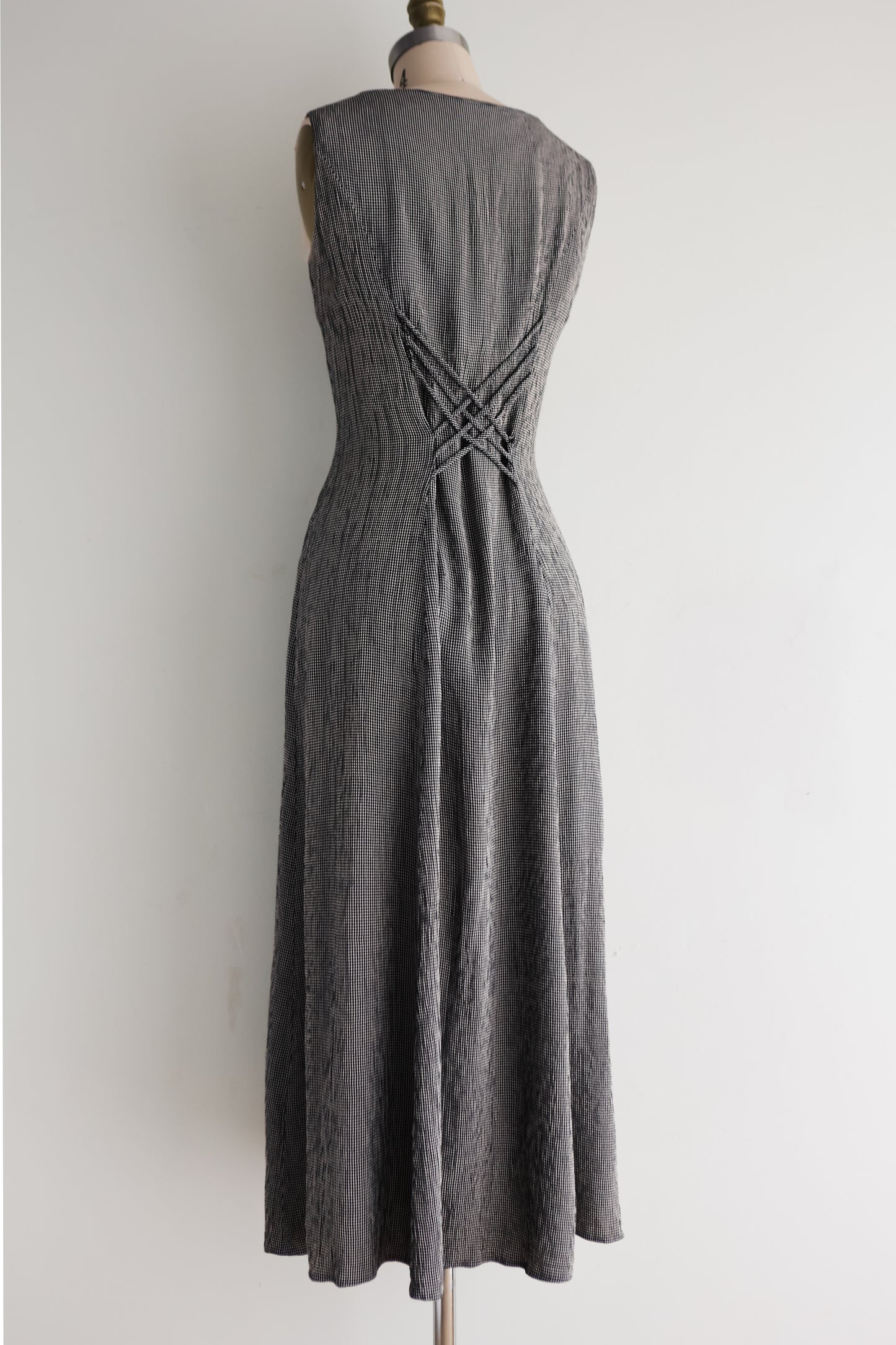 vintage button front sundress (M)