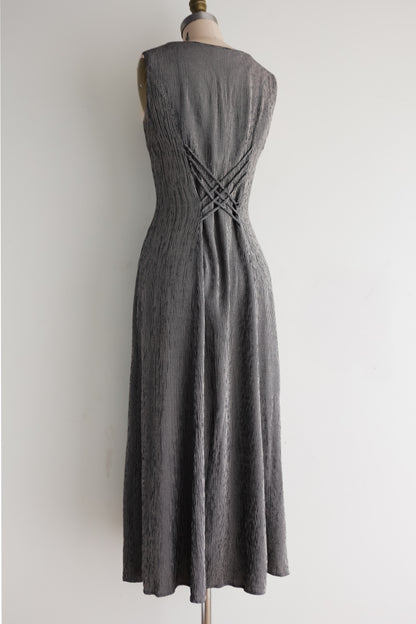 vintage button front sundress (M)