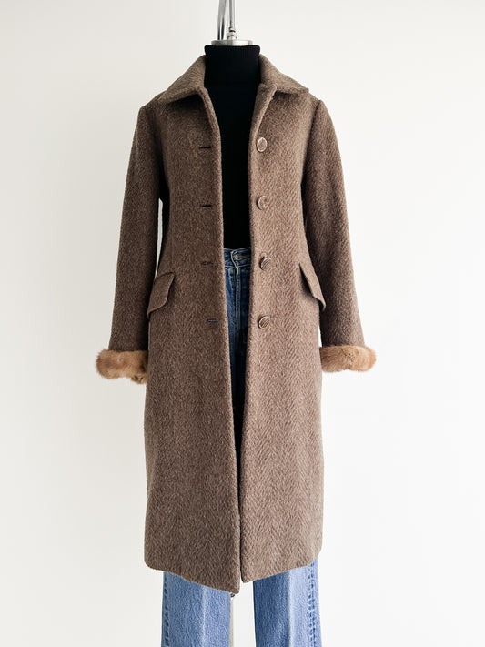 vintage wool winter coat (S)