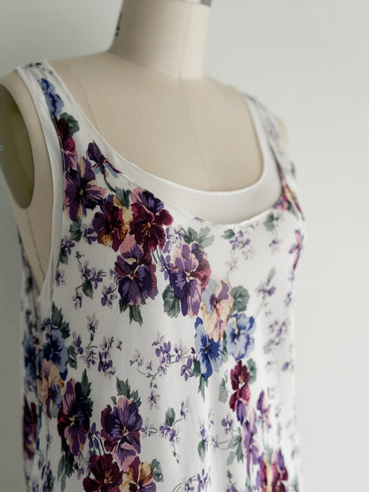 vintage layered gauze slip dress (S)