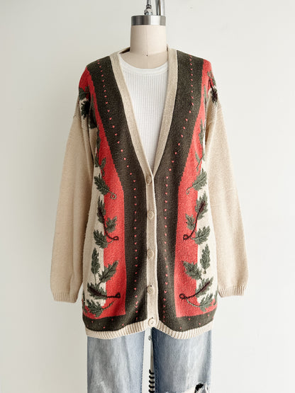 vintage cotton vines cardigan (L)