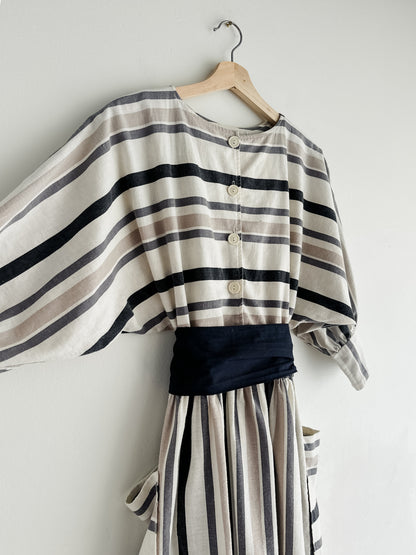 vintage striped woven dress (S)