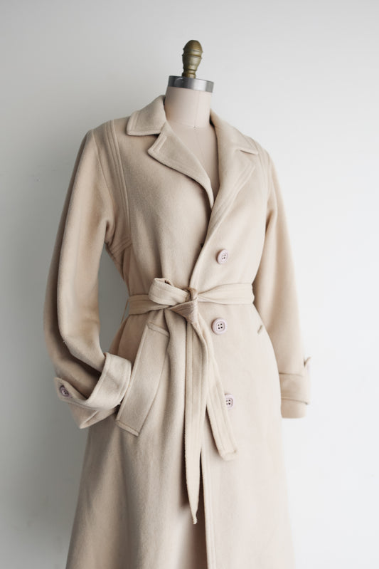 vintage cream cashmere coat (S)
