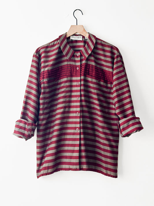 vintage Albert Nipon stripe shirt (M)