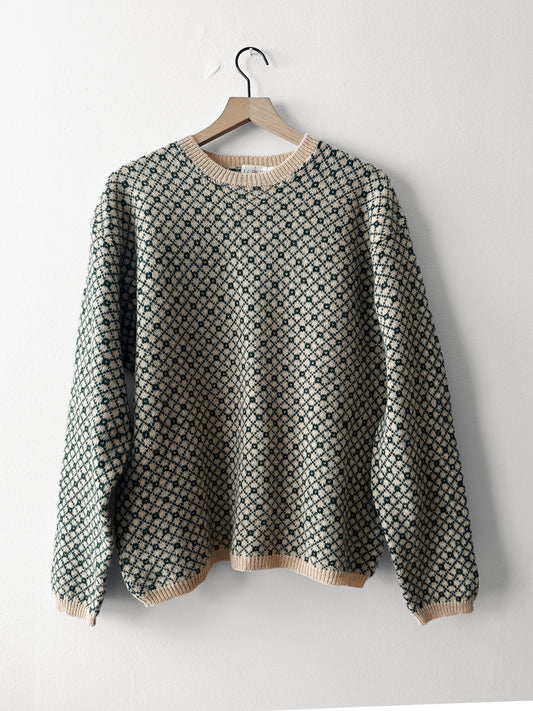 vintage J Crew wool diamond knit sweater (L)