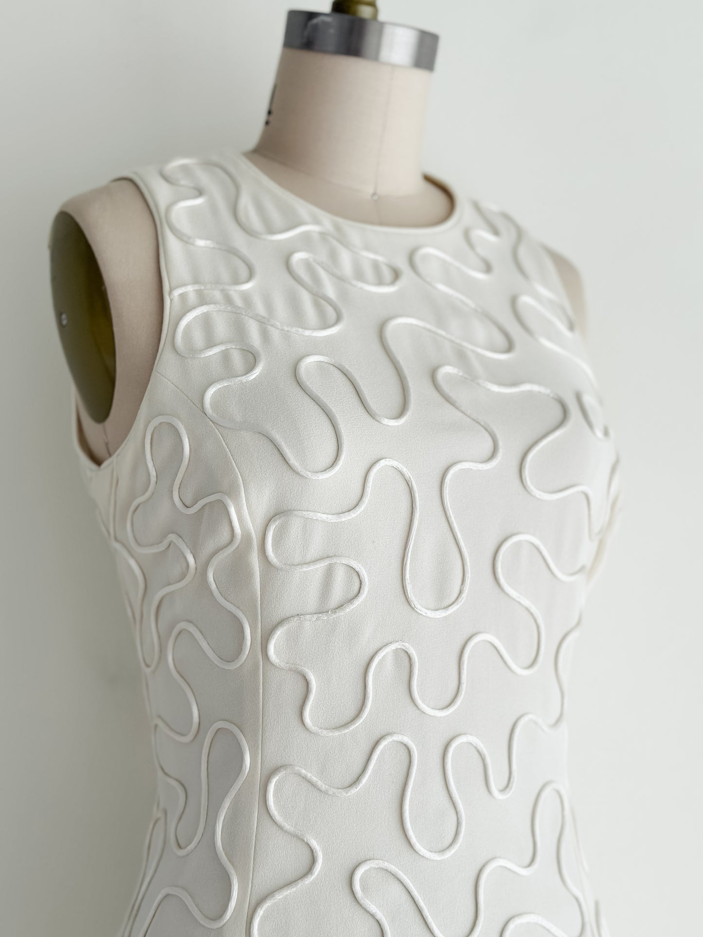 vintage cream soutache dress (S/M)
