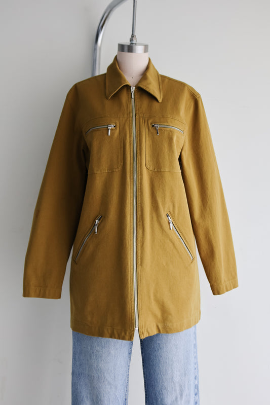 vintage olive cotton jacket (S/M)