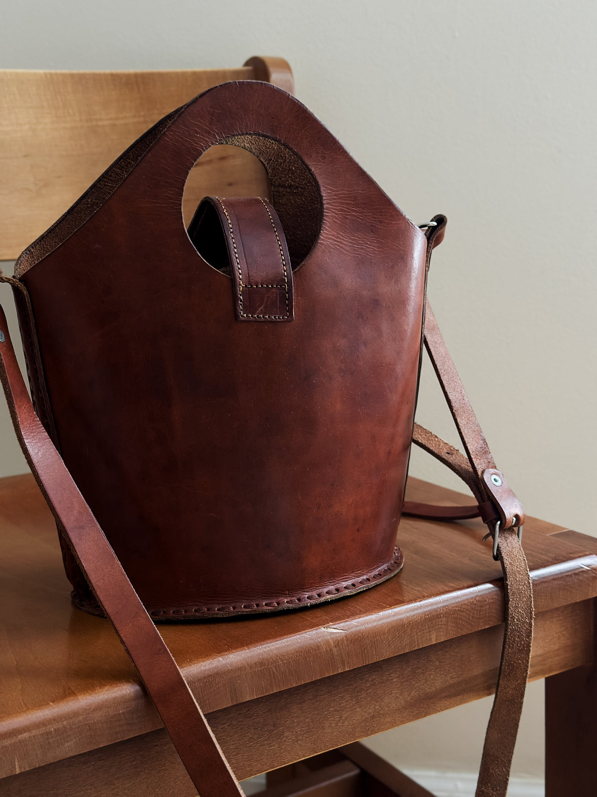 vintage sculptural leather bag