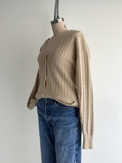 vintage cable knit cashmere cardigan (S/M)