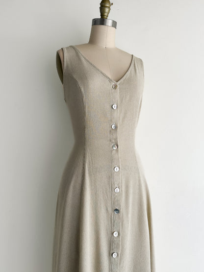vintage button front sundress (M)