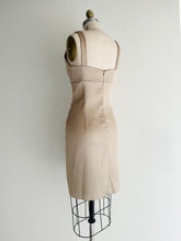 Load image into Gallery viewer, vintage champagne satin cocktail dress (S/M)
