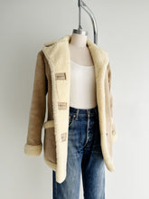 Load image into Gallery viewer, vintage faux suede sherpa shearling jacket (M/L)
