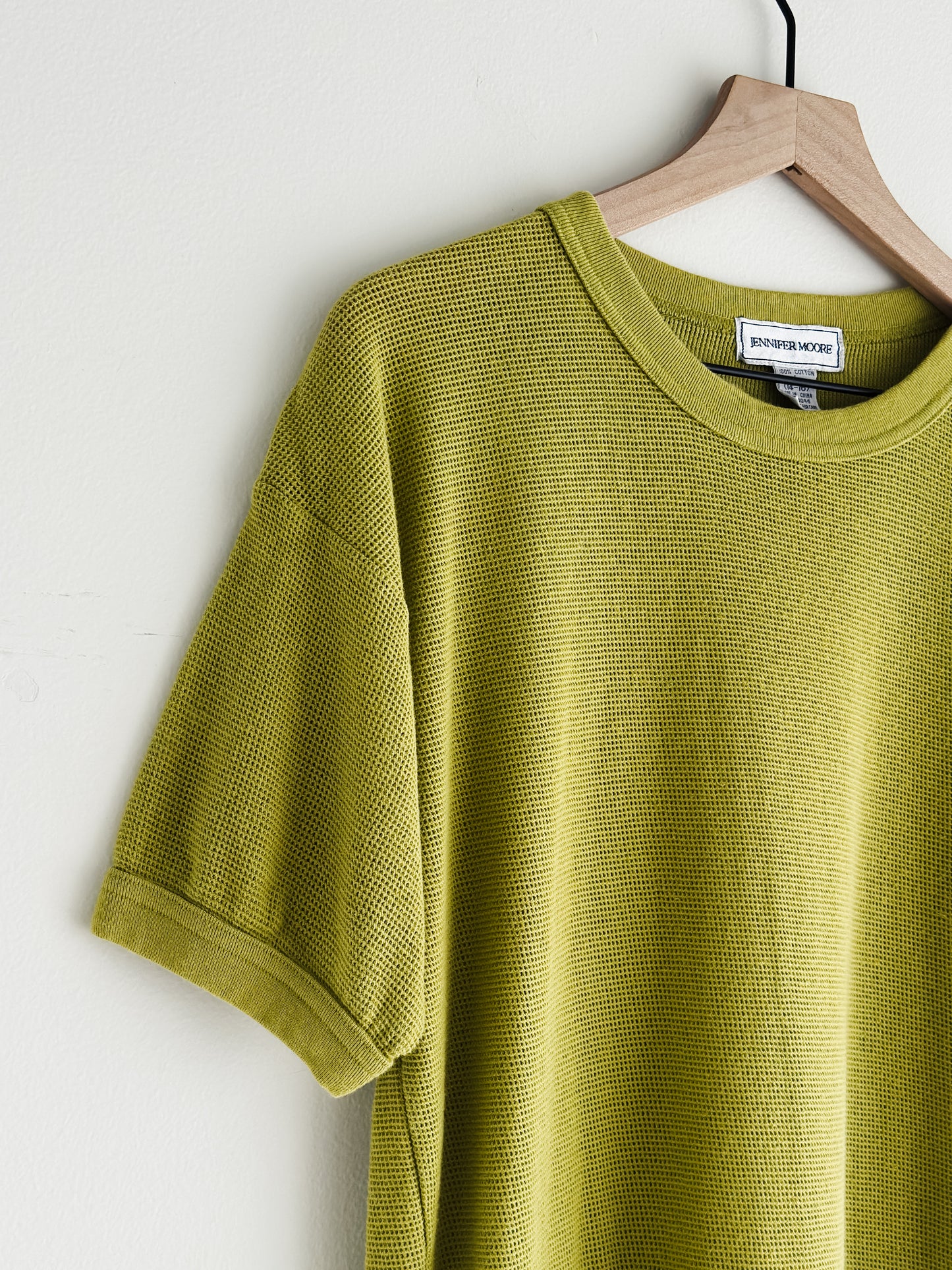 vintage chartreuse mesh cotton tee (M/L)