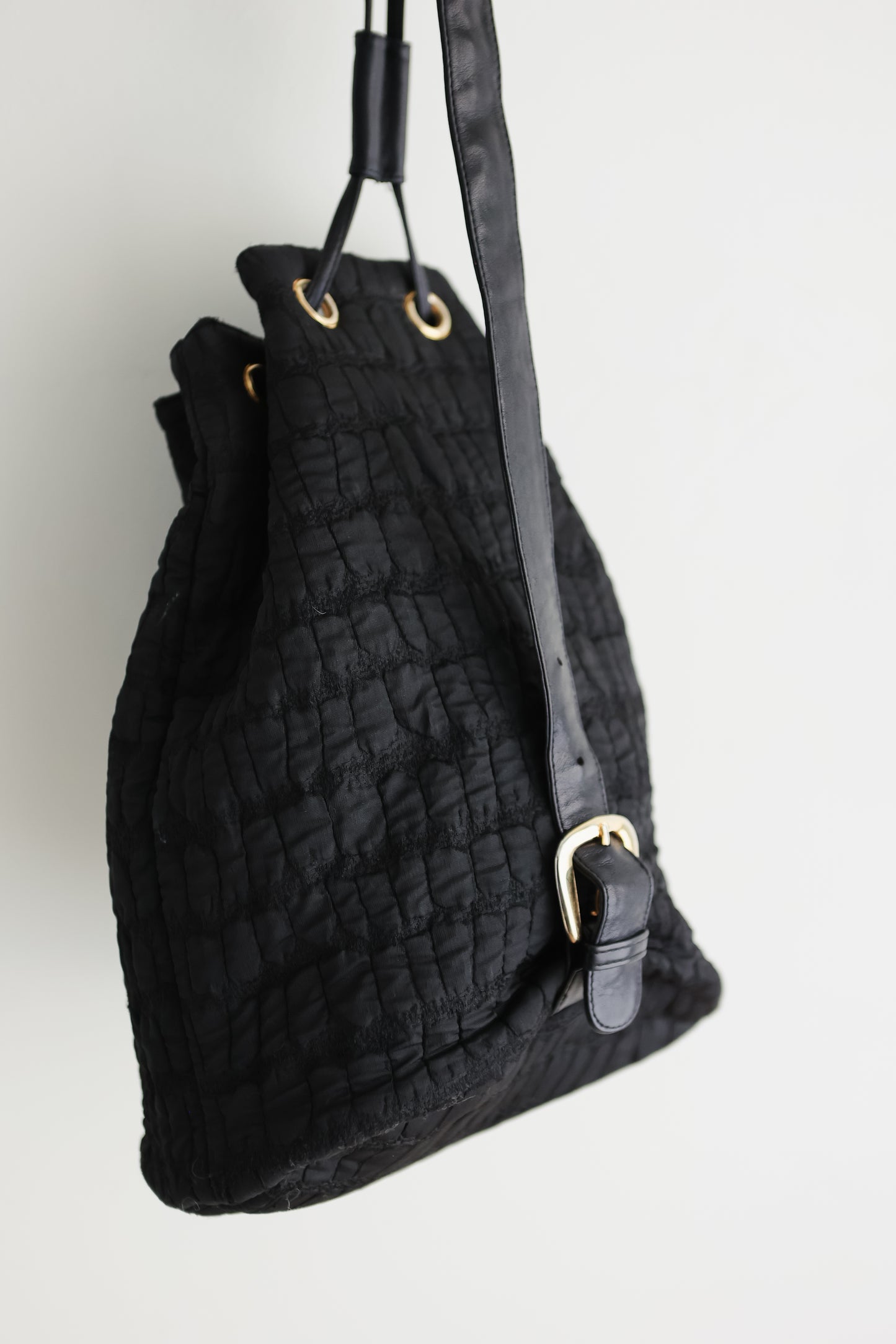 vintage quilted backpack shoulder bag