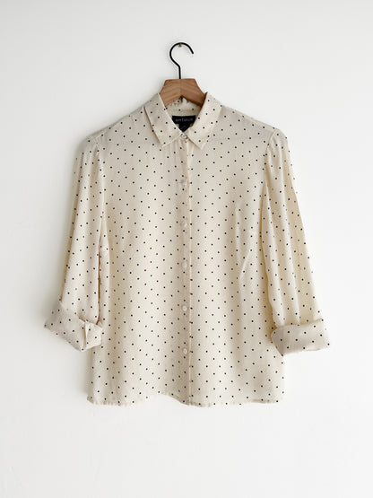 vintage creme silk shirt (S)