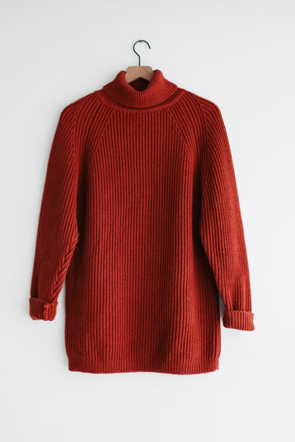vintage rust cotton sweater (M)