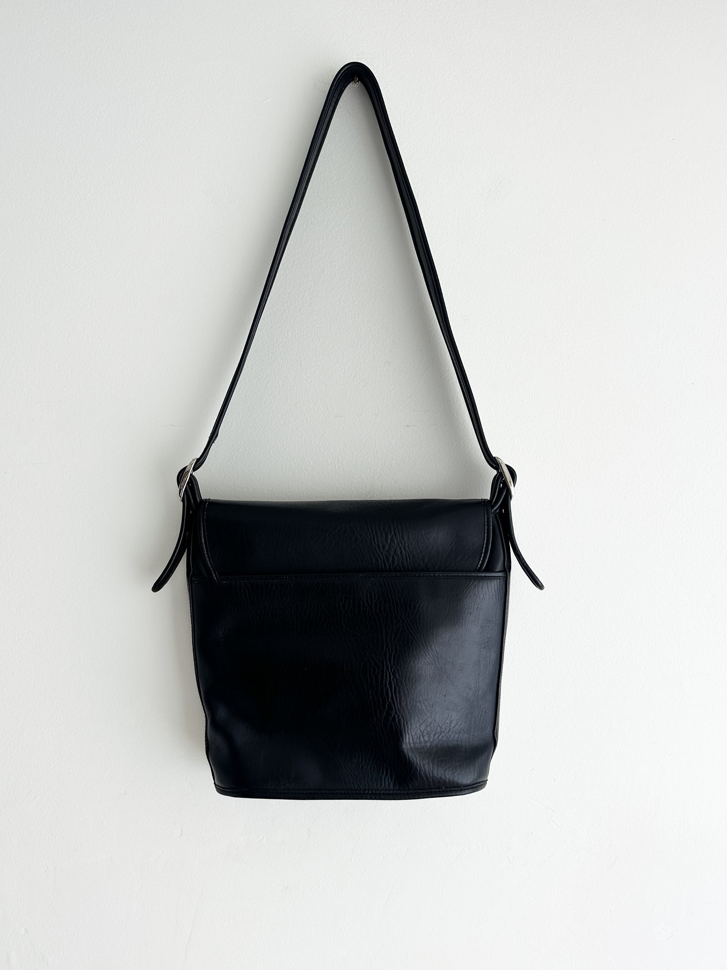 vintage black satchel bag