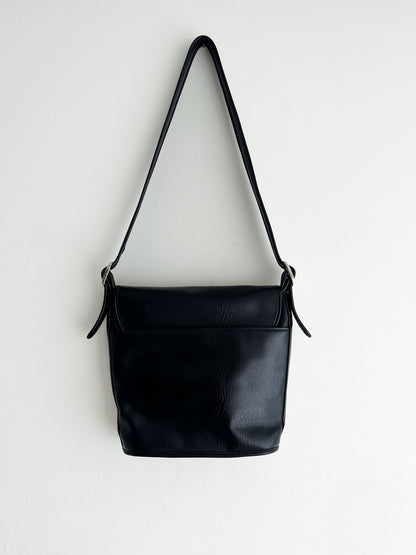 vintage black satchel bag