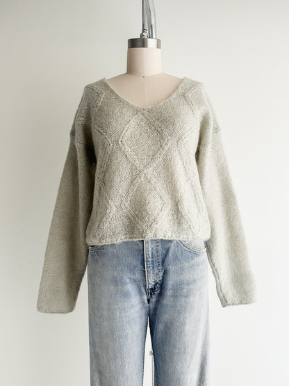 vintage ash grey mohair sweater (M)