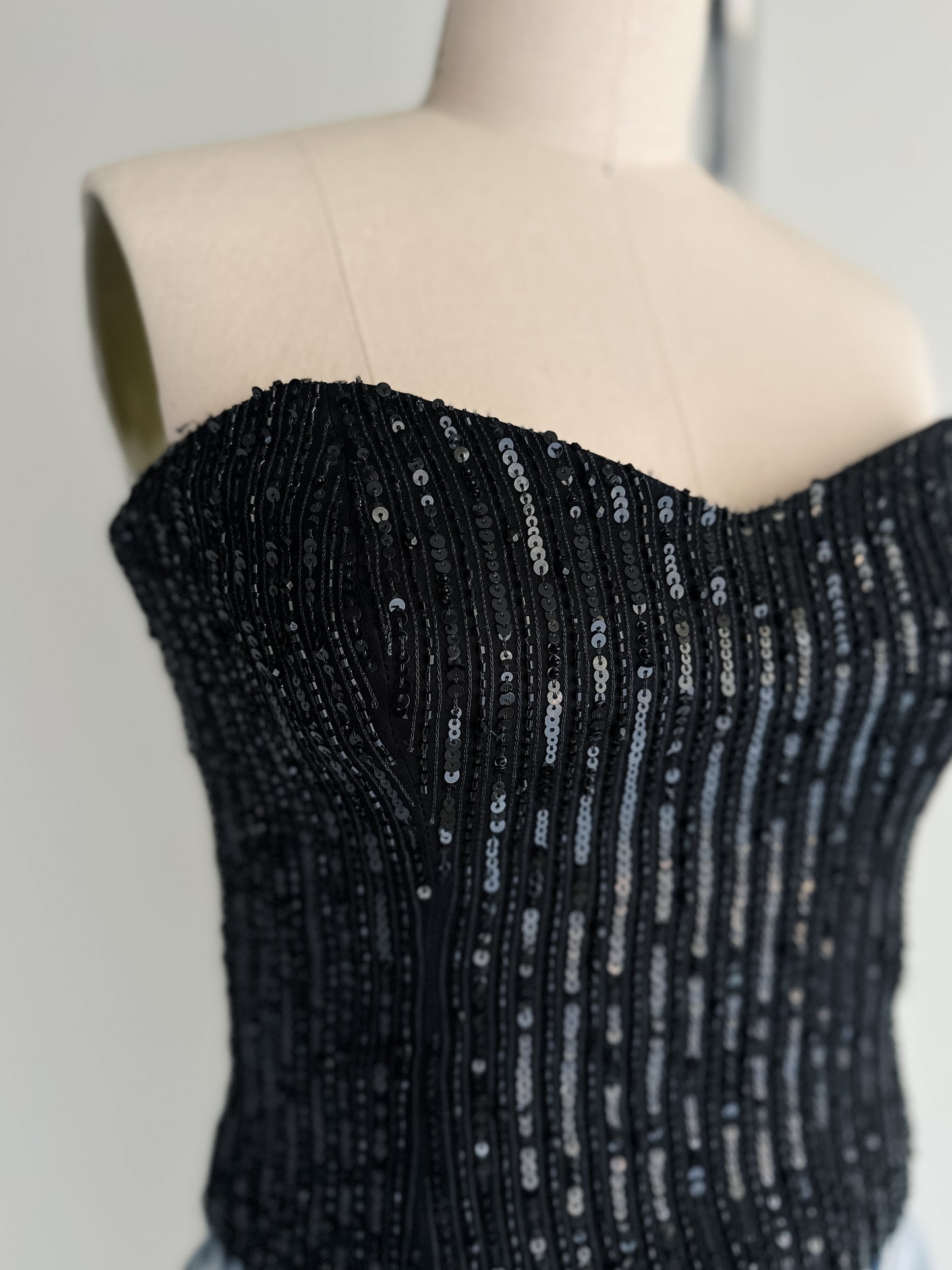 vintage Armani Collezioni sequin silk bustier (XS)