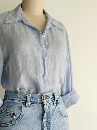 vintage sky linen shirt (S)