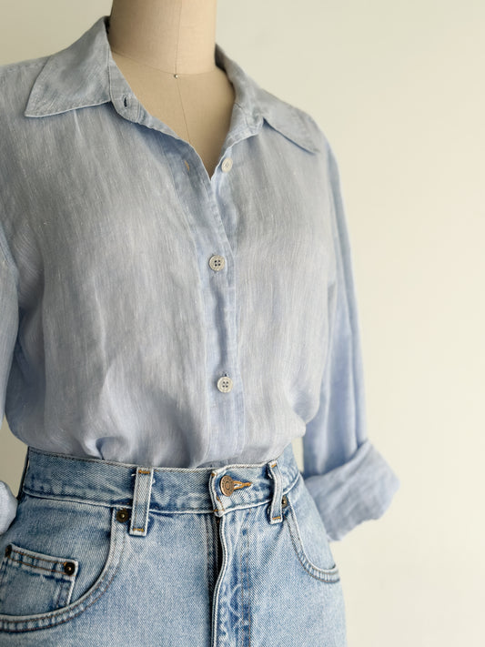 vintage sky linen shirt (S)