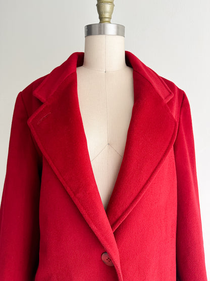 vintage red wool coat (S)