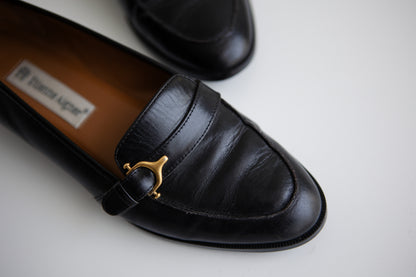 vintage black leather loafers (8)