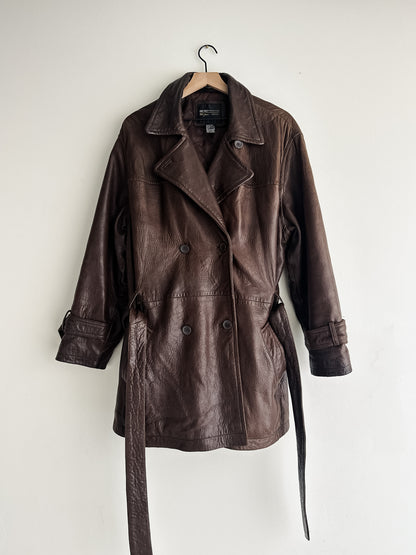 vintage butter soft leather coat (M/L)