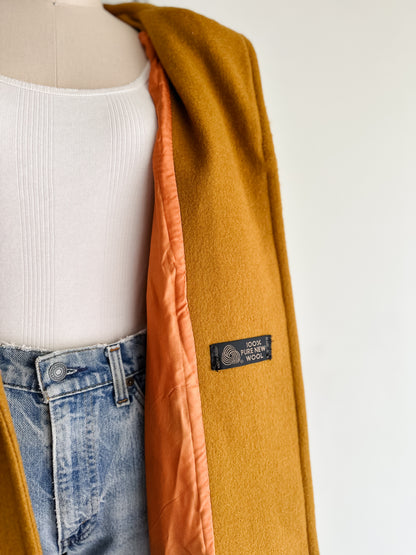 vintage ochre wool duffle coat (M/L)