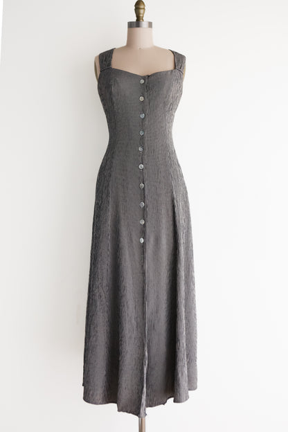 vintage button front sundress (M)