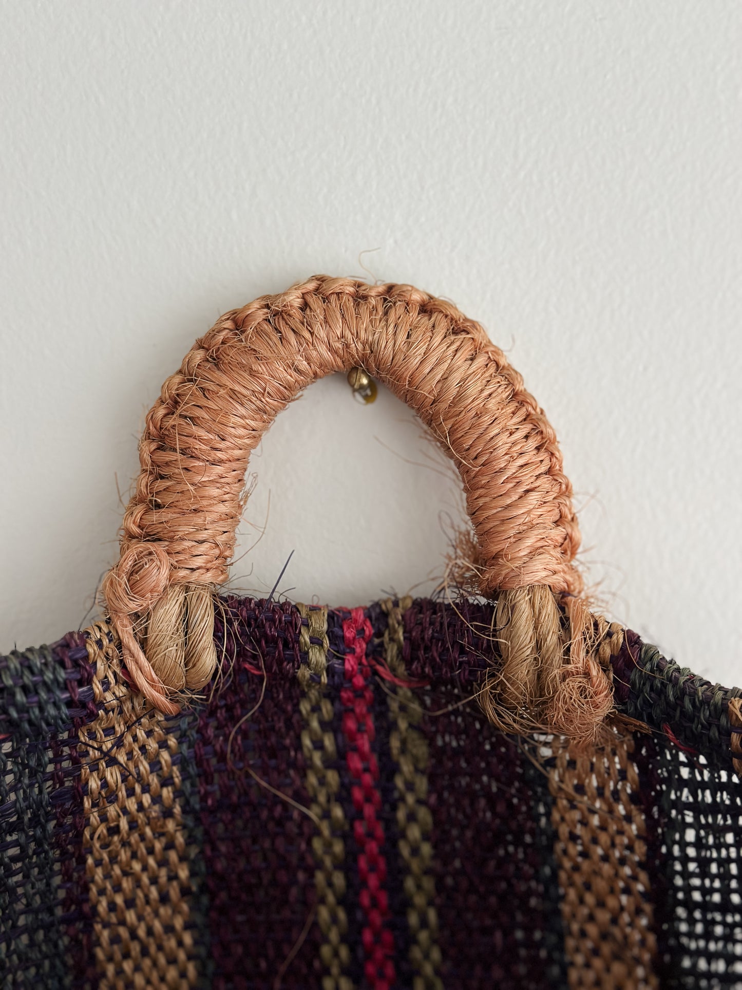 vintage jute tote bag
